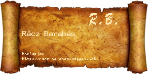Rácz Barabás névjegykártya